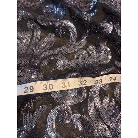 Bob Mackie Wearable Art Black Sequined‎ Lace Poncho Top 3X Gunmetal Artsy - Picture 6 of 6